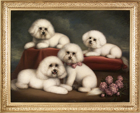 Portrait of Four Bichons Frise
